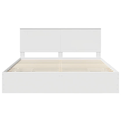Bedframe Met Lade Met Opslag Ingenieurshout 180 x 200 cm Wit