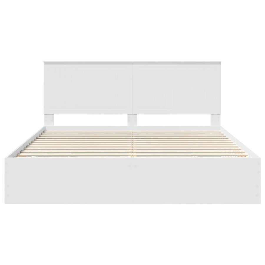 Bedframe Met Lade Met Opslag Ingenieurshout 180 x 200 cm Wit