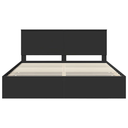 Bedframe Met Lade Met Opslag Ingenieurshout 180 x 200 cm Zwart