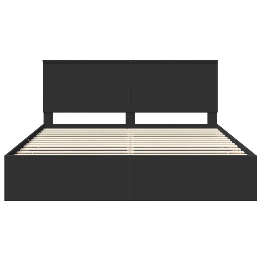 Bedframe Met Lade Met Opslag Ingenieurshout 180 x 200 cm Zwart