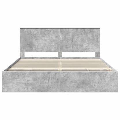 Bedframe Met Lade Beton Grijs Ingenieurshout 180 x 200 cm Betongrijs