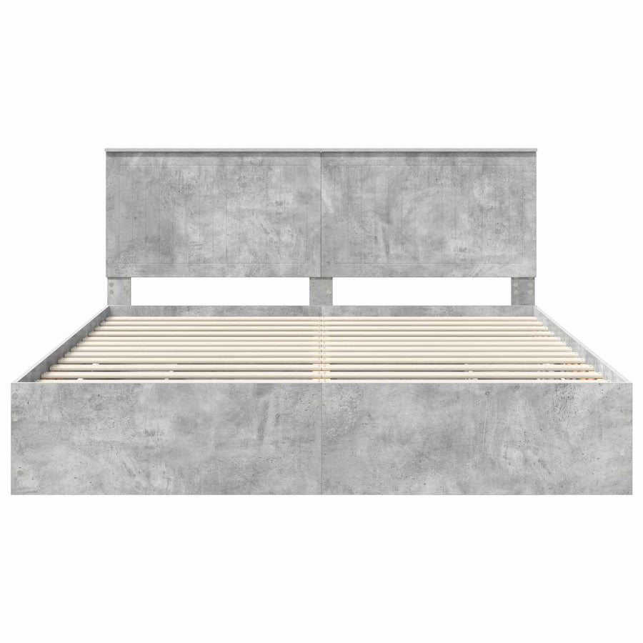 Bedframe Met Lade Beton Grijs Ingenieurshout 180 x 200 cm Betongrijs