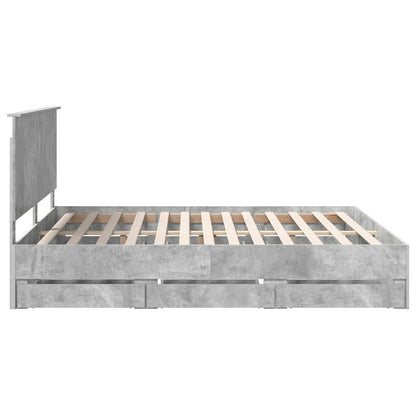Bedframe Met Lade Beton Grijs Ingenieurshout 180 x 200 cm Betongrijs