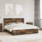 Bed frame with drawer Smoked oak 180 x 200 cm Engineered wood