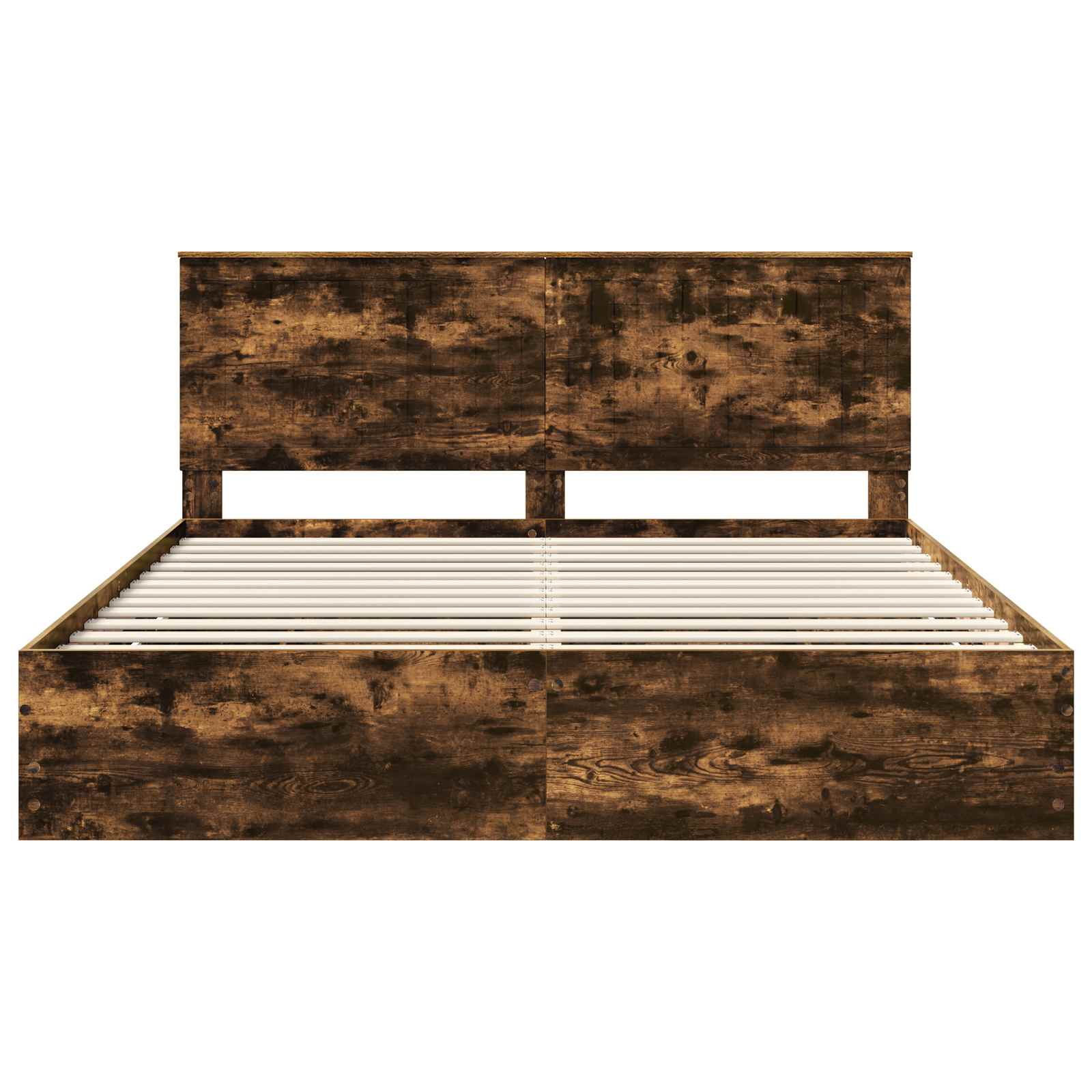Bedframe Met Lade Ingenieurshout 180 x 200 cm Gerookt eiken