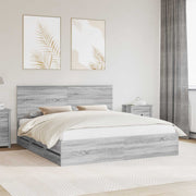 Bedframe met lade 180x200 cm grijs