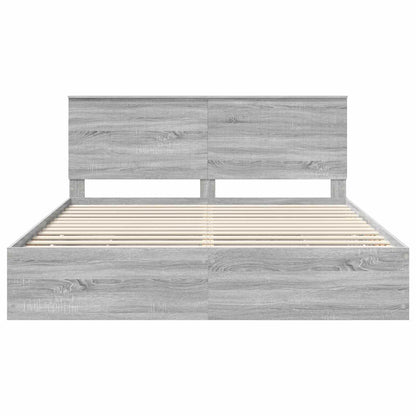 Bedframe Met Lade Ingenieurshout 180 x 200 cm Grijs sonoma