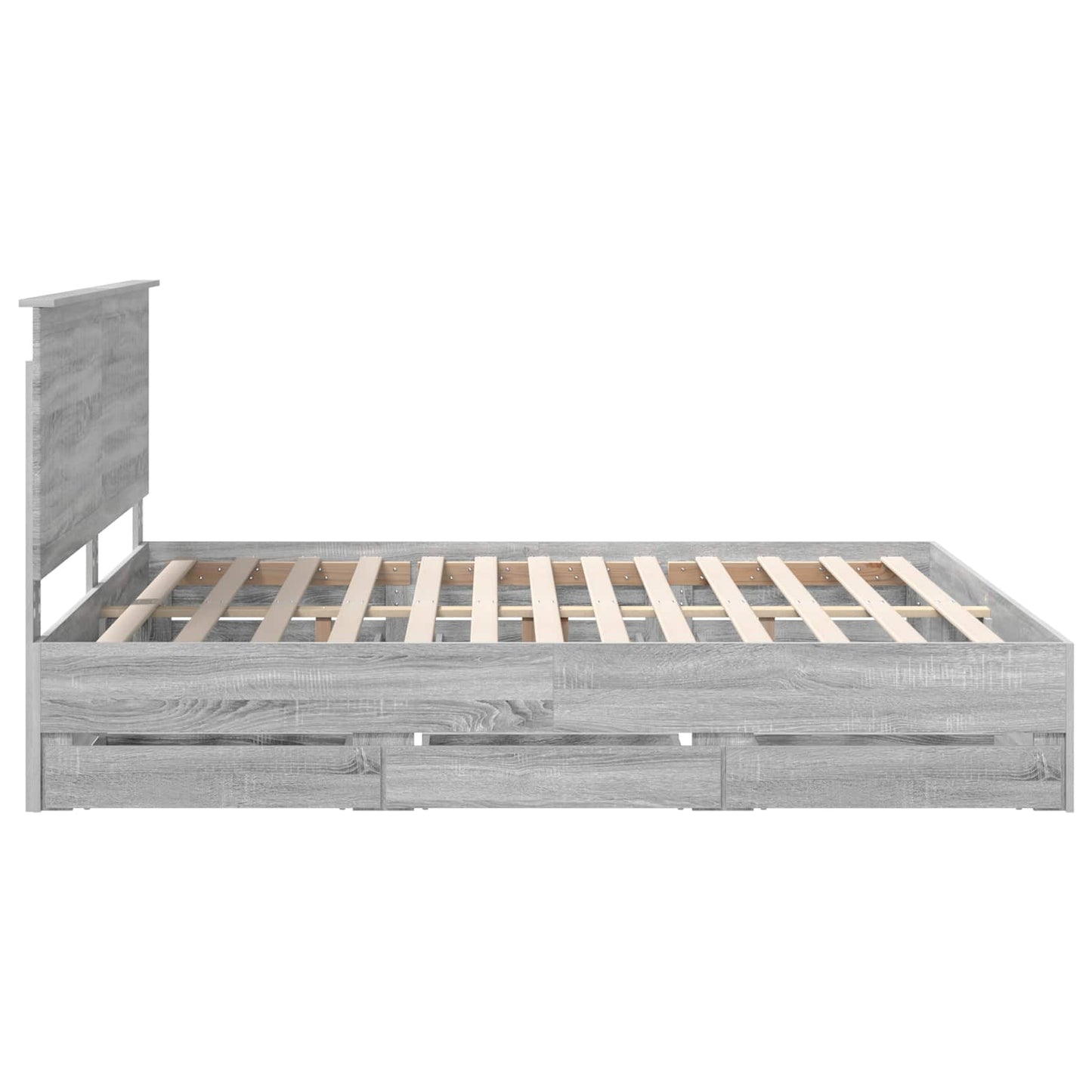 Bedframe Met Lade Ingenieurshout 180 x 200 cm Grijs sonoma