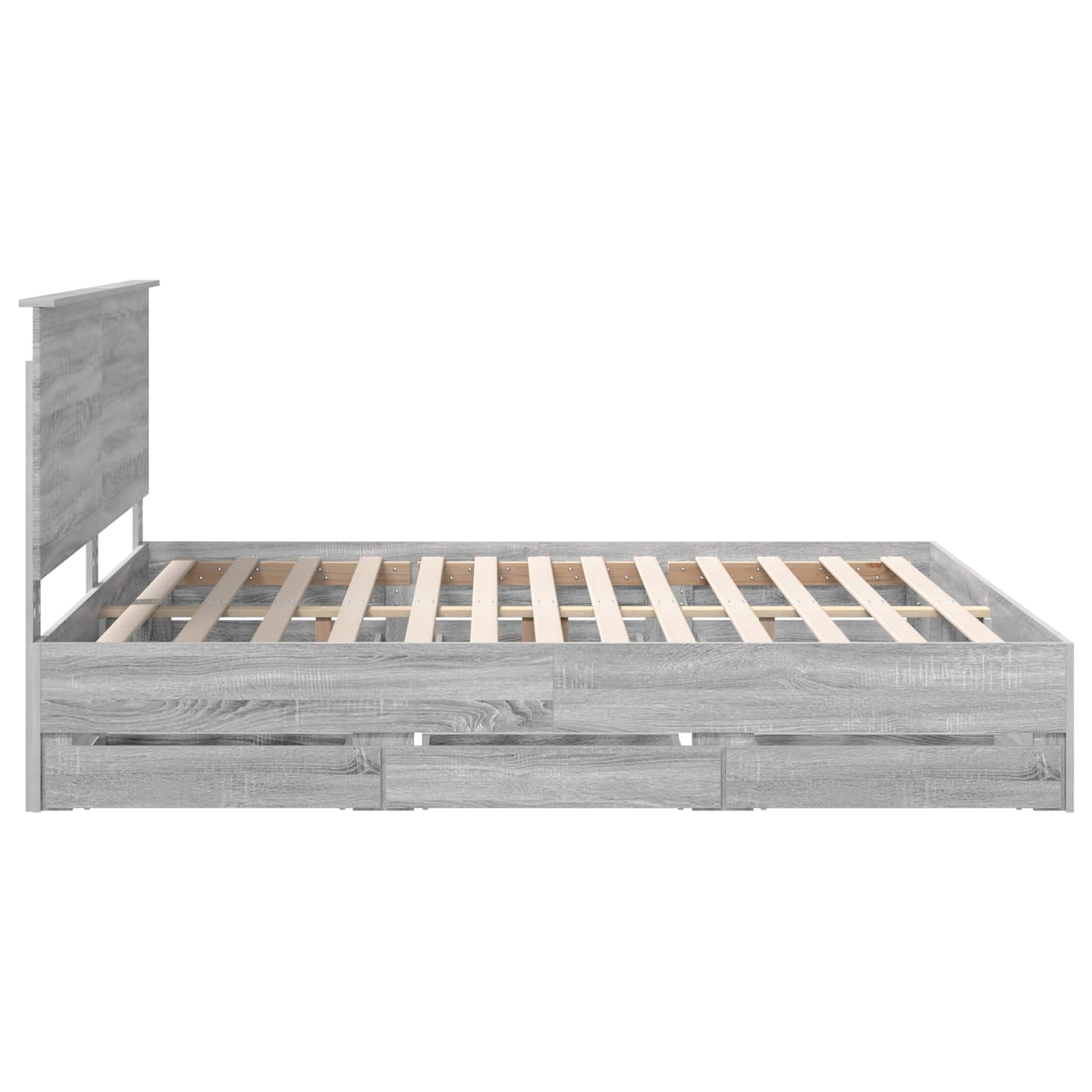 Bedframe Met Lade Ingenieurshout 180 x 200 cm Grijs sonoma