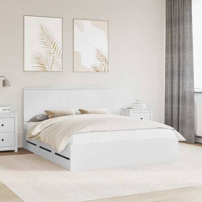 Bedframe Met Lade Met Opslag Ingenieurshout 160 x 200 cm Wit