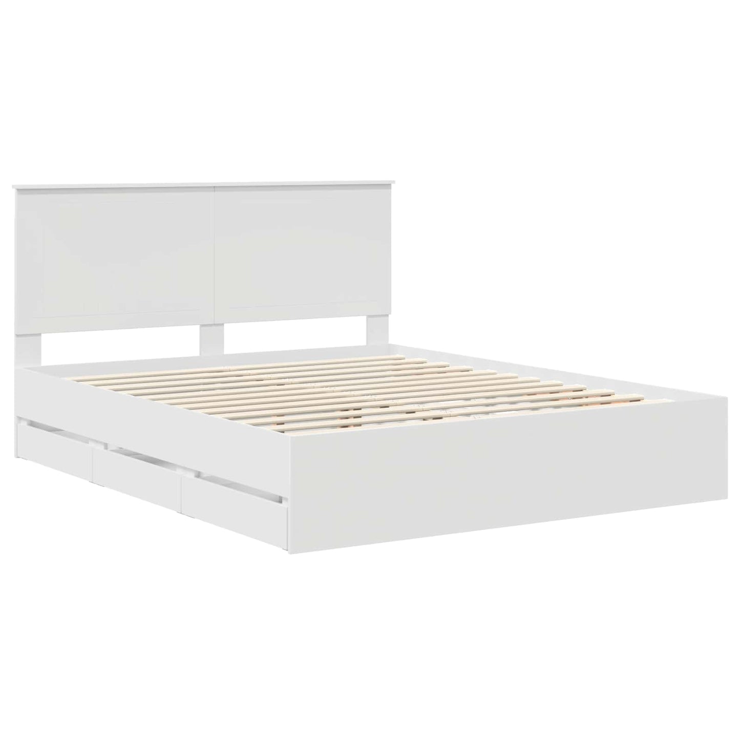 Bedframe Met Lade Met Opslag Ingenieurshout 160 x 200 cm Wit