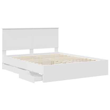 Bedframe Met Lade Met Opslag Ingenieurshout 160 x 200 cm Wit