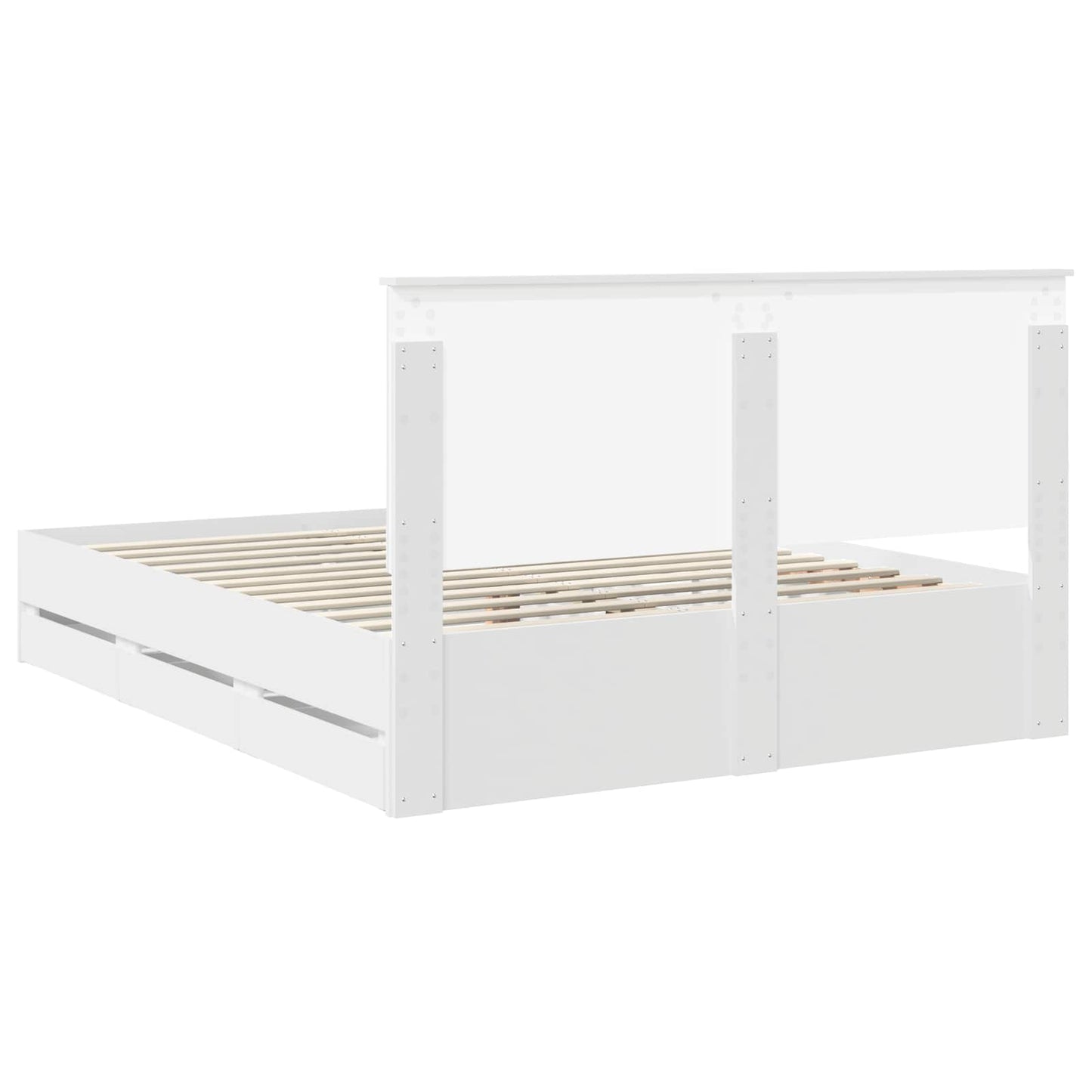 Bedframe Met Lade Met Opslag Ingenieurshout 160 x 200 cm Wit