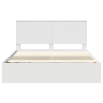 Bedframe Met Lade Met Opslag Ingenieurshout 160 x 200 cm Wit