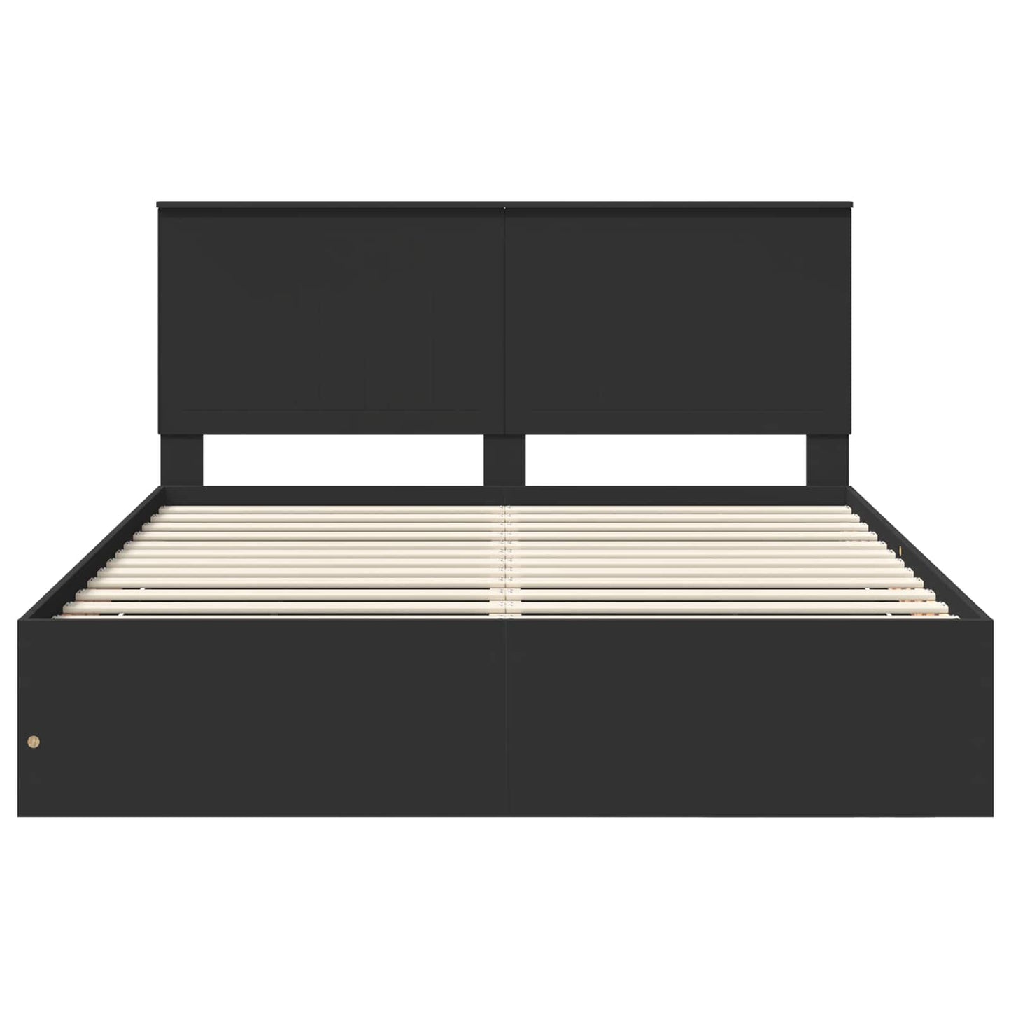 Bedframe met hoofdeinde Zwart 160 x 200 cm Ingenieurshout