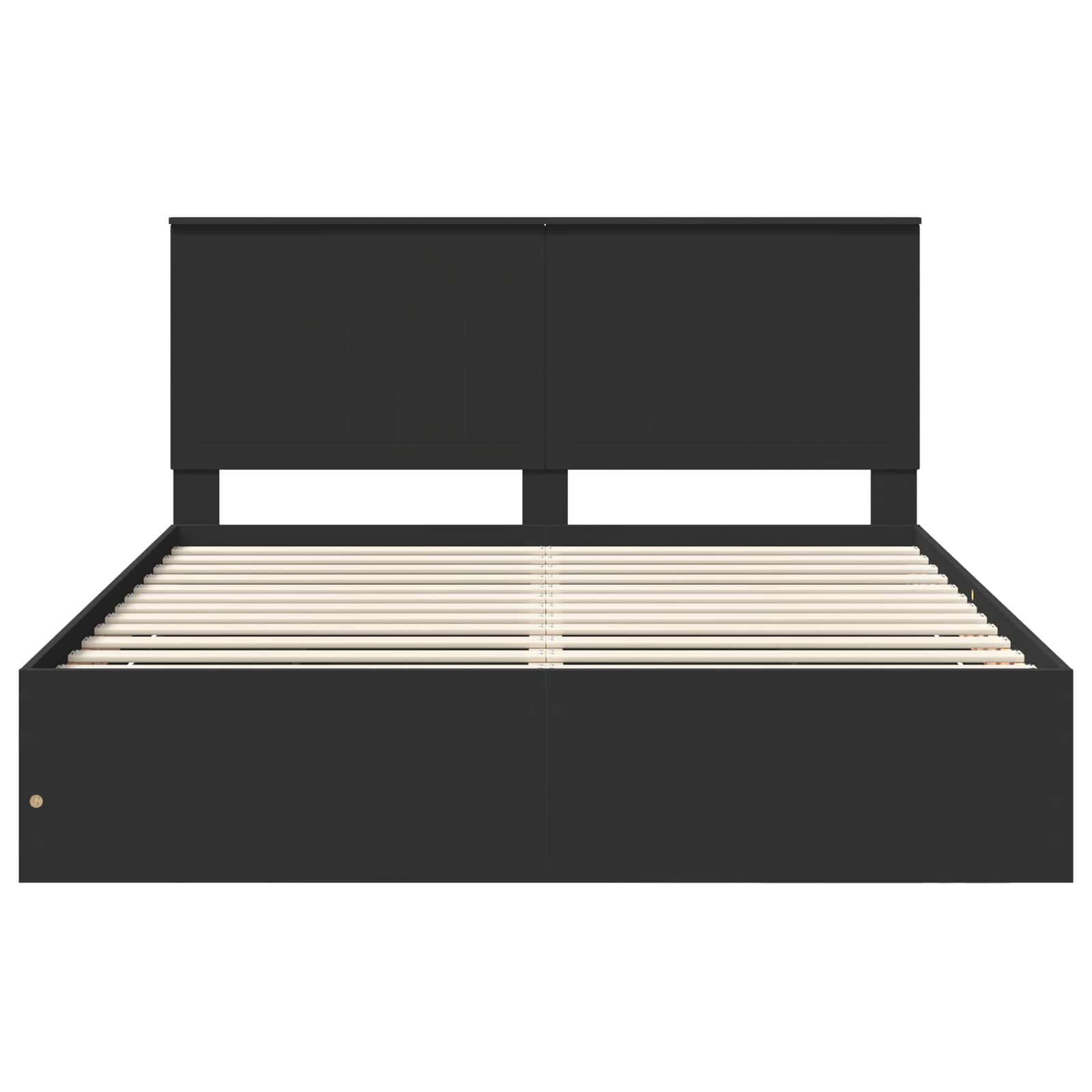 Bedframe met hoofdeinde Zwart 160 x 200 cm Ingenieurshout