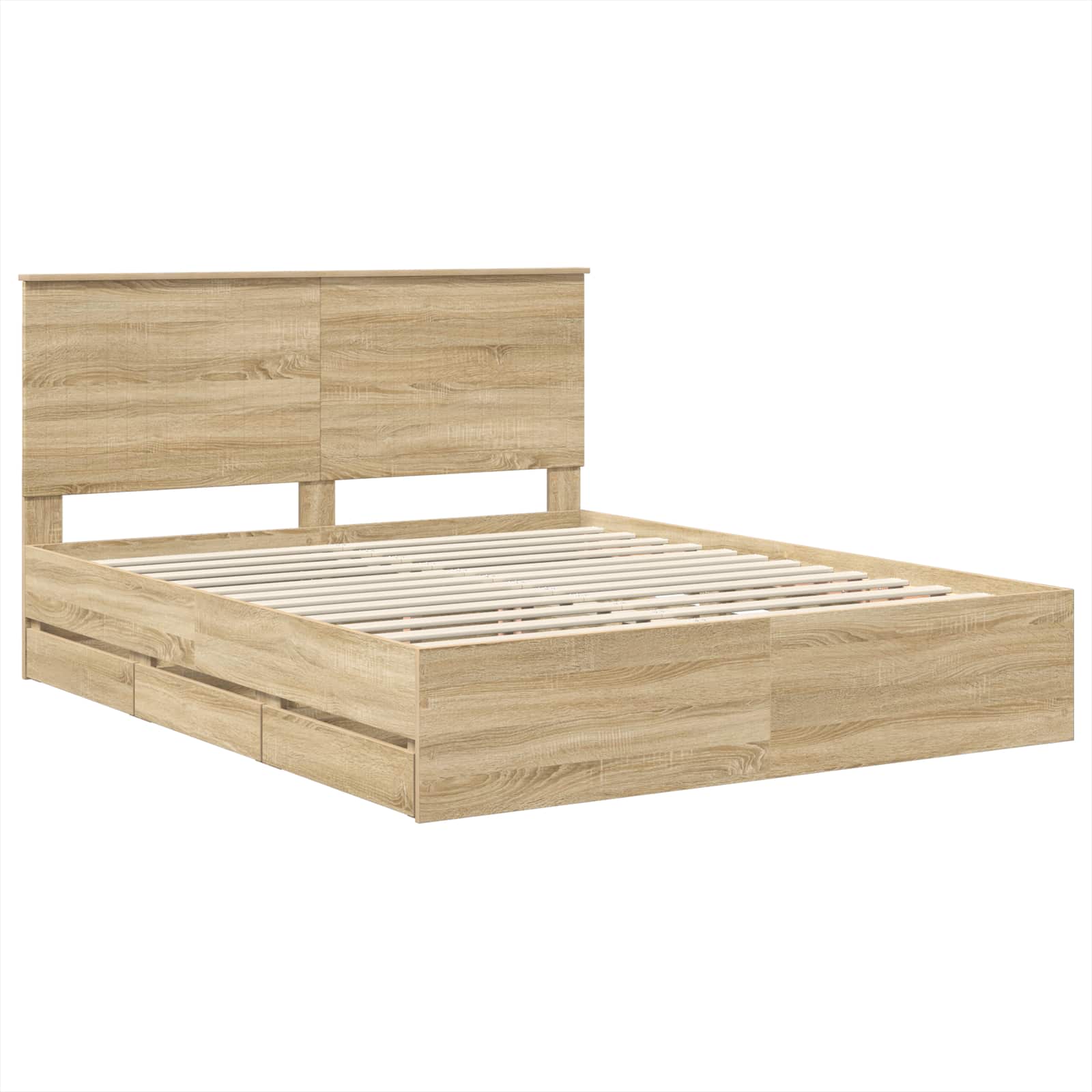 Bedframe Met Lade Ingenieurshout 160 x 200 cm Sonoma eiken
