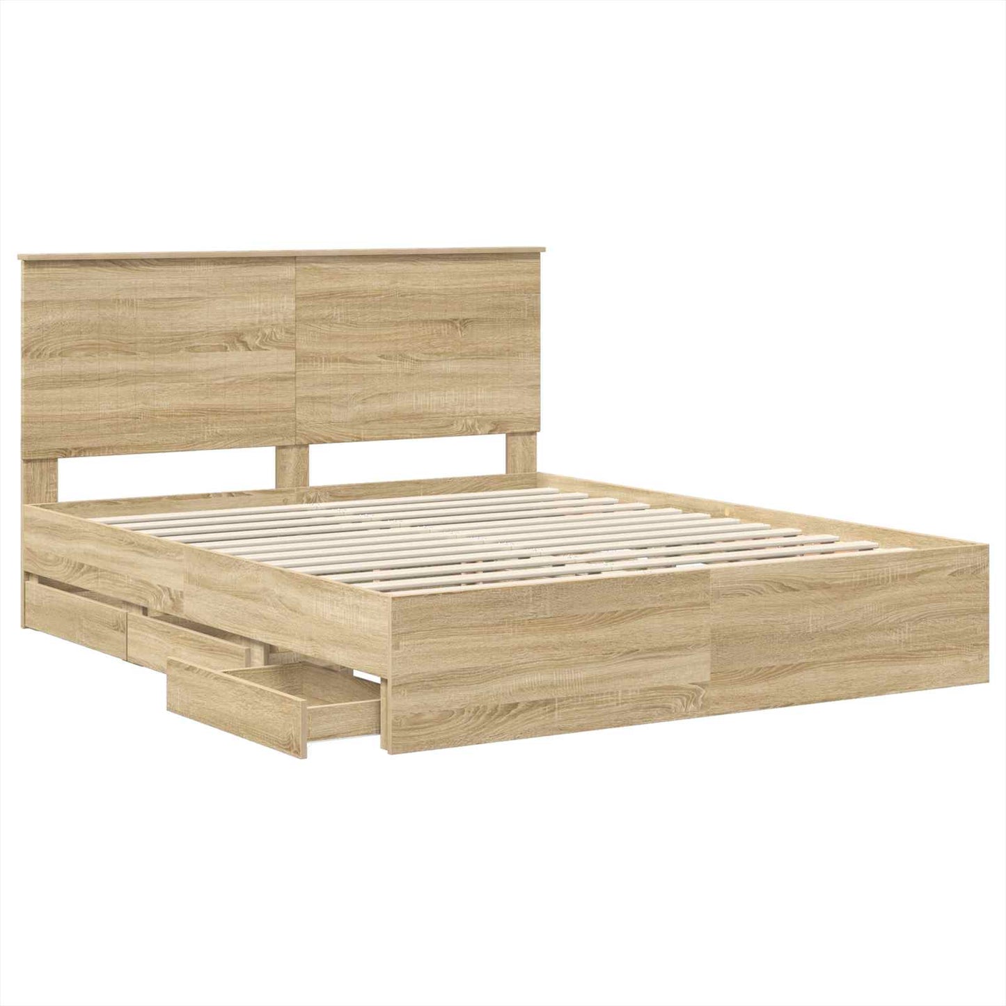 Bedframe Met Lade Ingenieurshout 160 x 200 cm Sonoma eiken