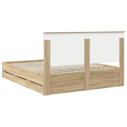 Bedframe Met Lade Ingenieurshout 160 x 200 cm Sonoma eiken