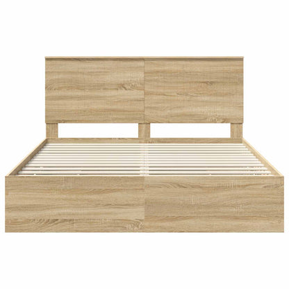 Bedframe Met Lade Ingenieurshout 160 x 200 cm Sonoma eiken