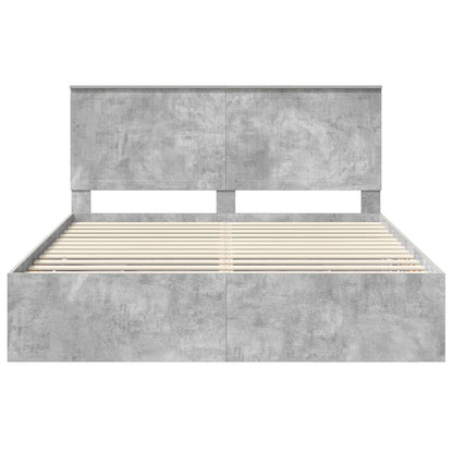 Bedframe Met Lade Beton Grijs Ingenieurshout 160 x 200 cm Betongrijs