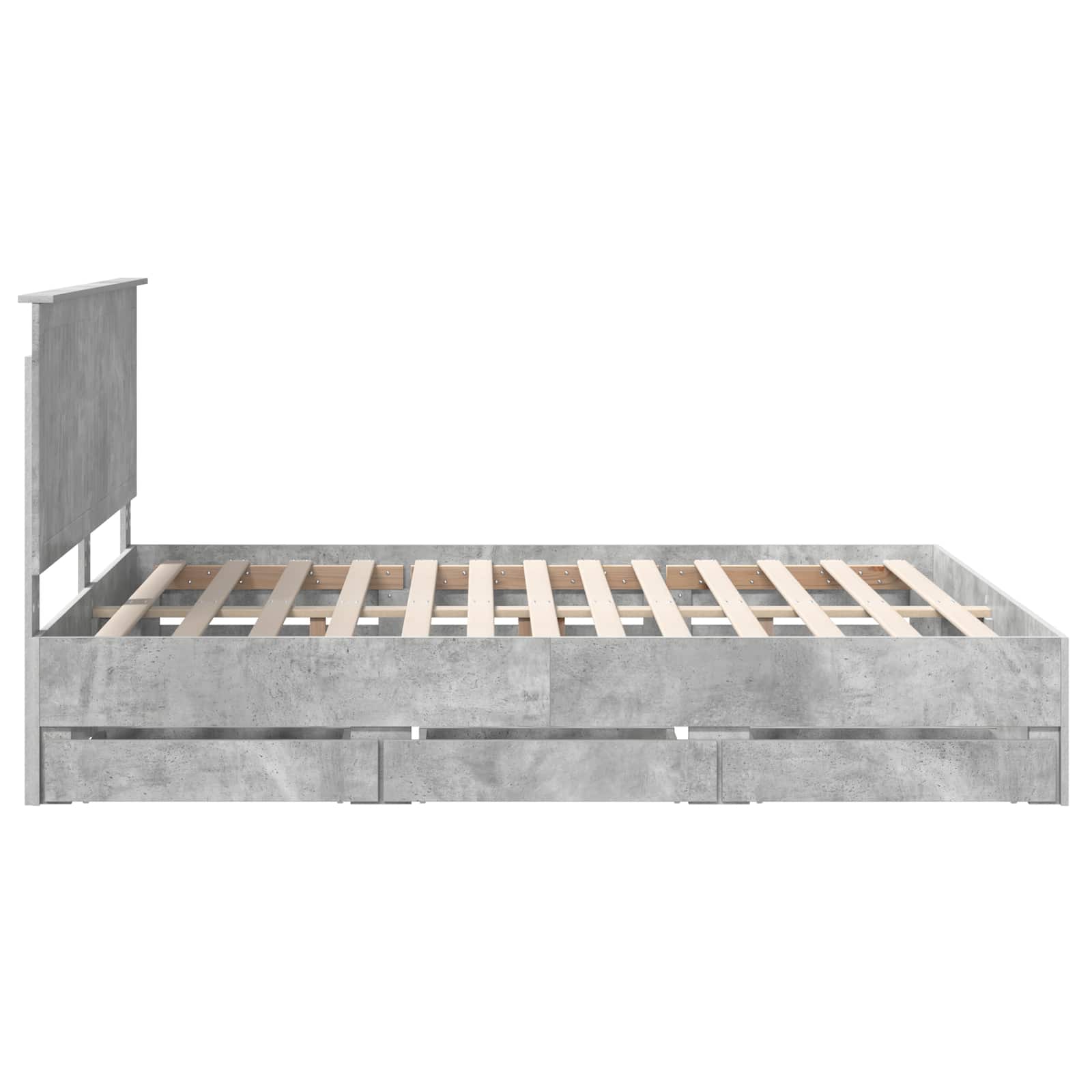 Bedframe Met Lade Beton Grijs Ingenieurshout 160 x 200 cm Betongrijs