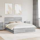 Bedframe 160x200 cm grijs met lade