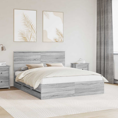 Bedframe met lade Grijs Sonoma 160 x 200 cm Ingenieurshout