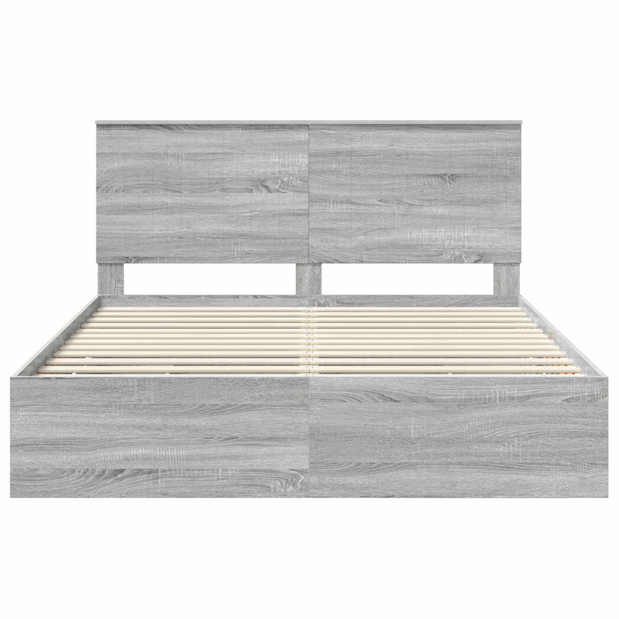 Bedframe met lade Grijs Sonoma 160 x 200 cm Ingenieurshout