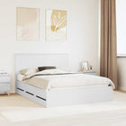 Bedframe 150x200 cm wit met lade