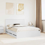 Bedframe 150x200 cm wit met lade