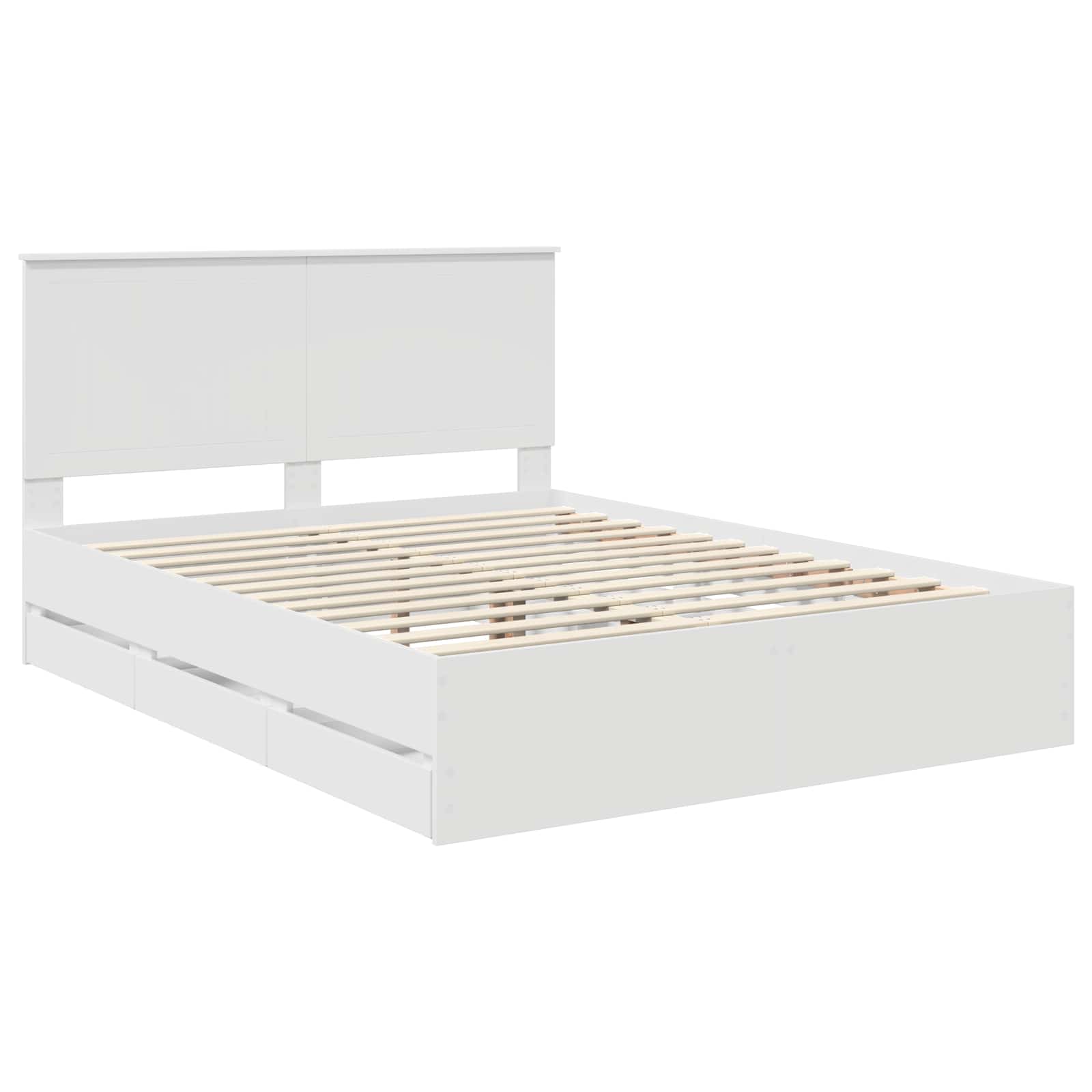 Bedframe Met Lade Met Opslag Ingenieurshout 150 x 200 cm Wit