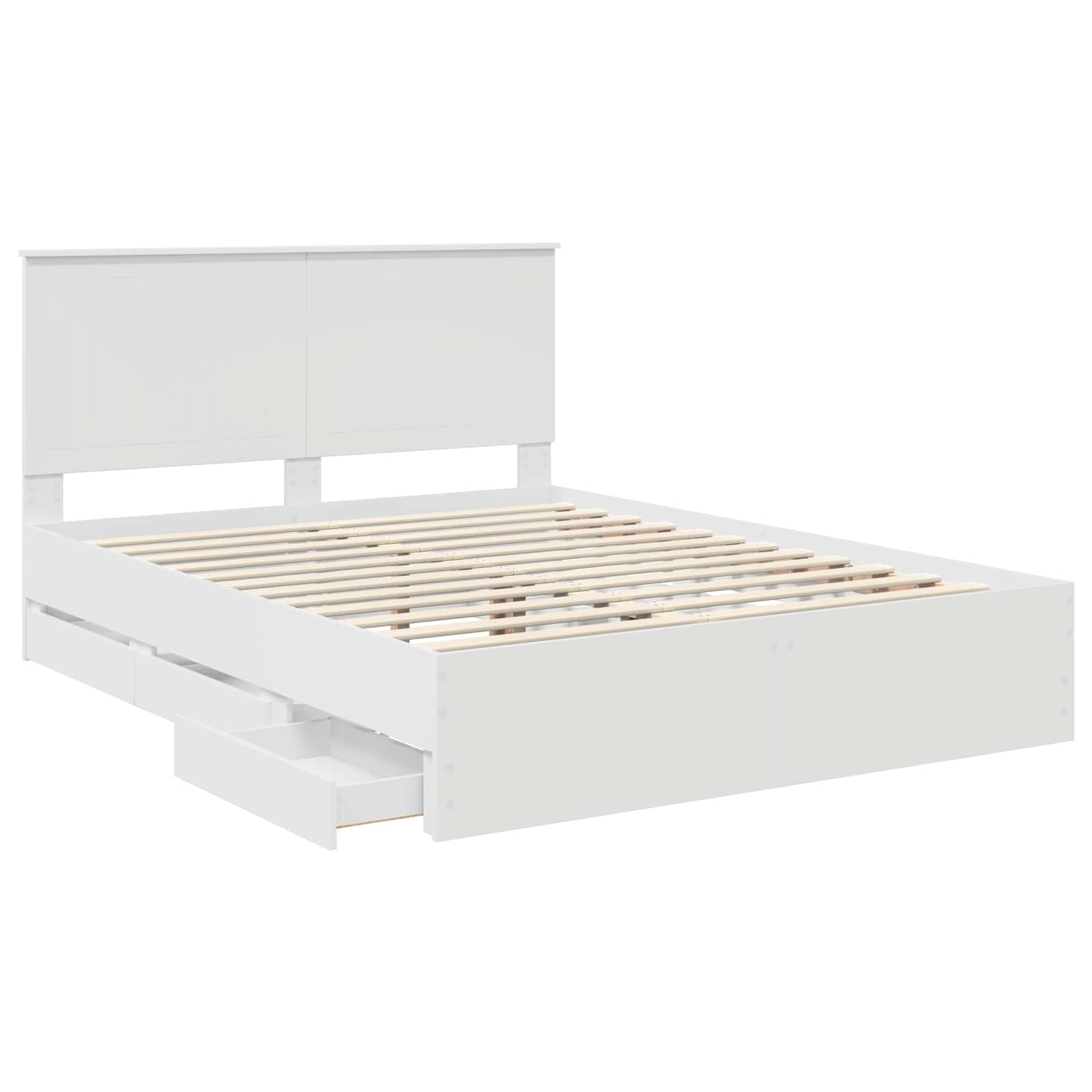 Bedframe Met Lade Met Opslag Ingenieurshout 150 x 200 cm Wit