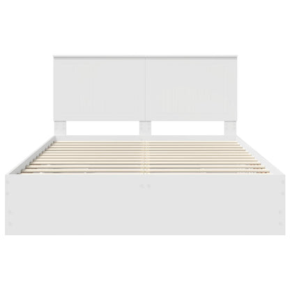 Bedframe Met Lade Met Opslag Ingenieurshout 150 x 200 cm Wit
