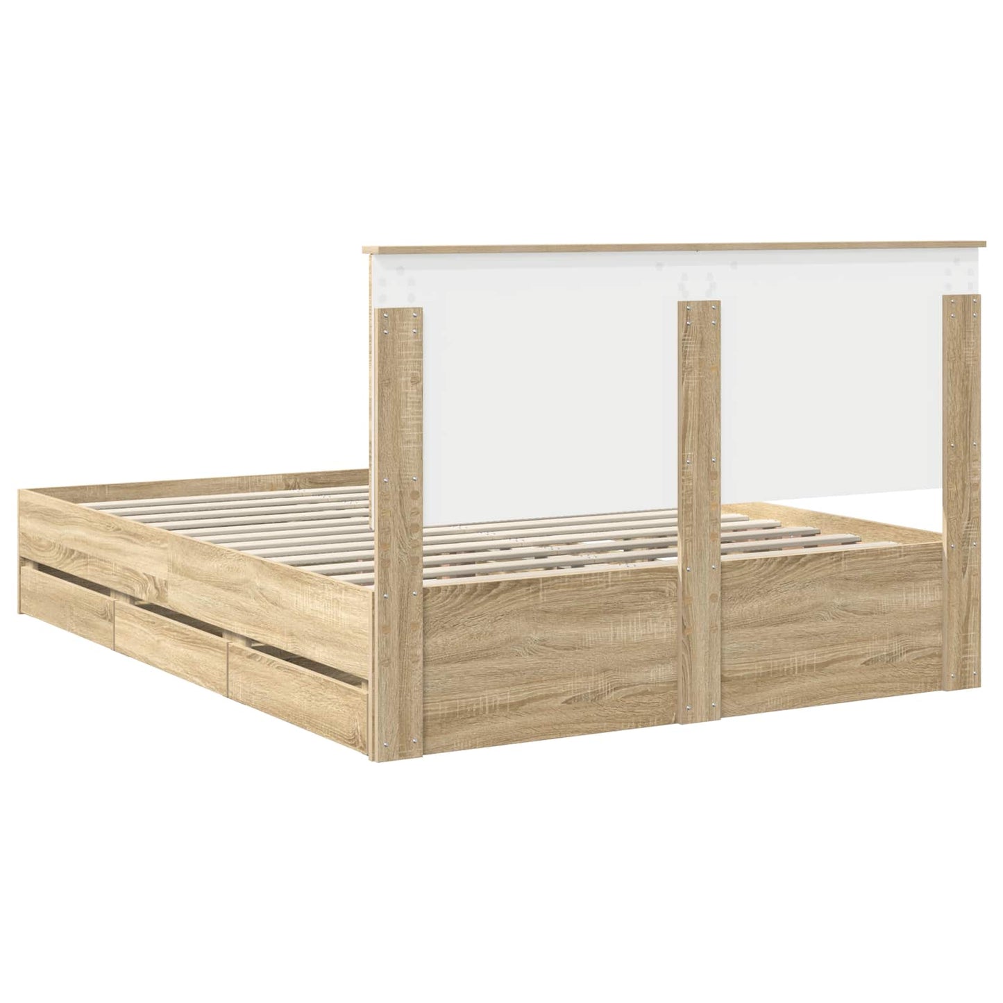 Bedframe Met Lade Ingenieurshout 150 x 200 cm Sonoma eiken