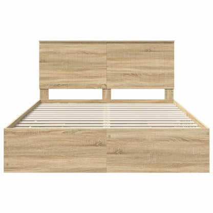 Bedframe Met Lade Ingenieurshout 150 x 200 cm Sonoma eiken