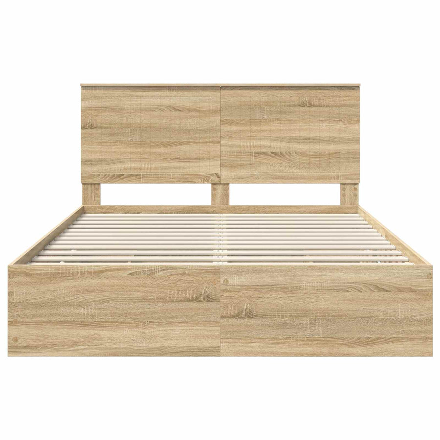 Bedframe Met Lade Ingenieurshout 150 x 200 cm Sonoma eiken