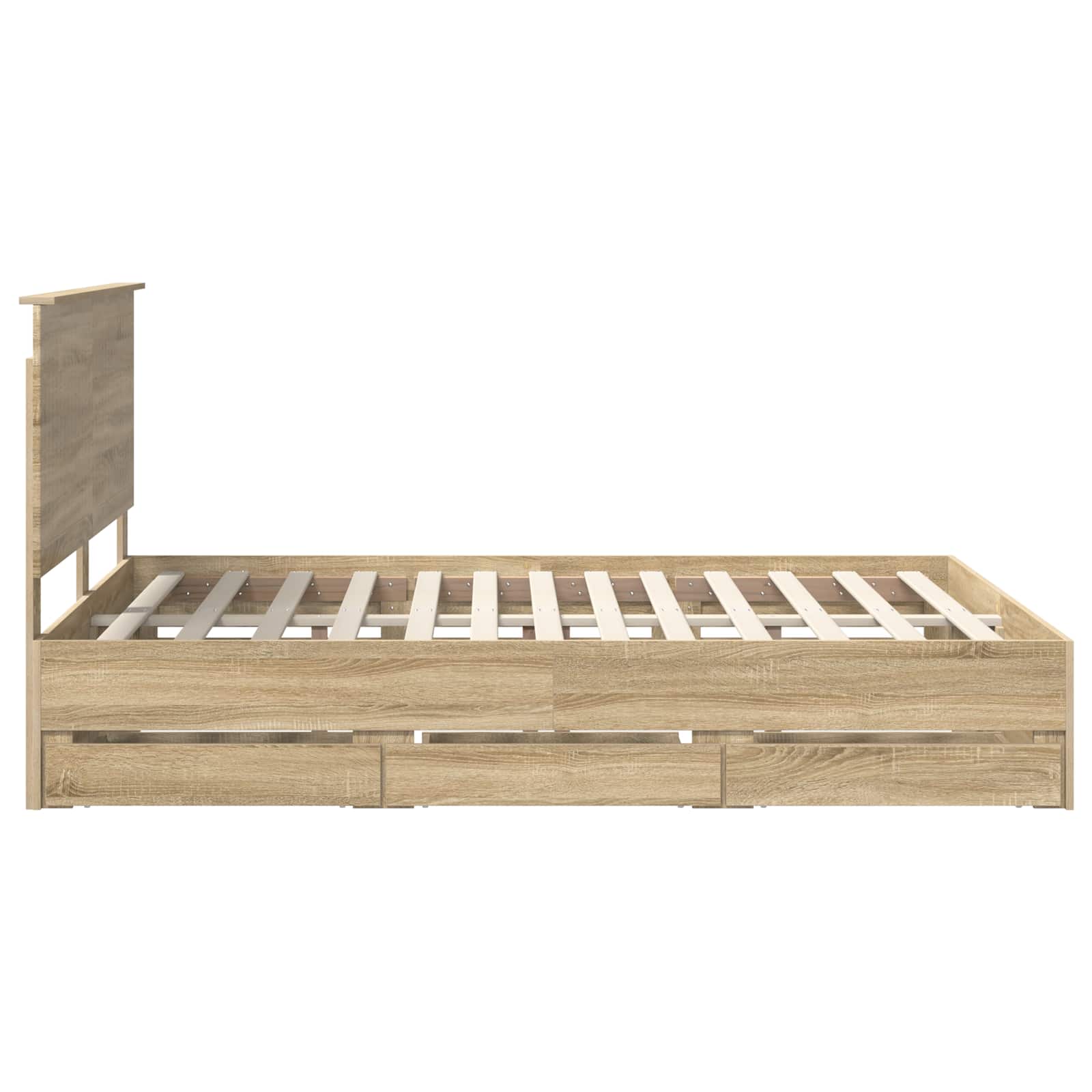Bedframe Met Lade Ingenieurshout 150 x 200 cm Sonoma eiken