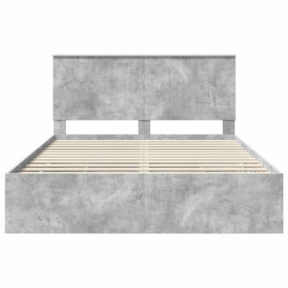 Bedframe Met Lade Beton Grijs Ingenieurshout 150 x 200 cm Betongrijs