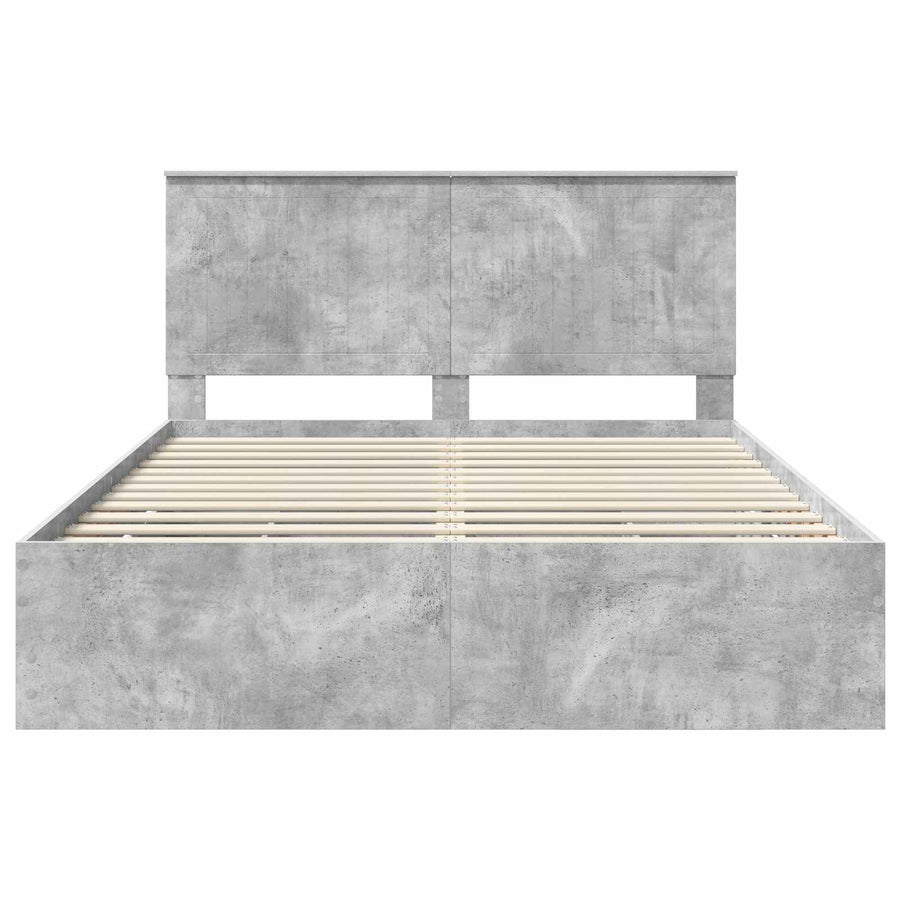Bedframe Met Lade Beton Grijs Ingenieurshout 150 x 200 cm Betongrijs