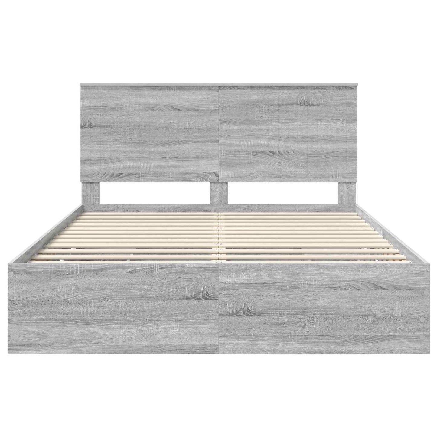 Bedframe Met Lade Ingenieurshout 150 x 200 cm Grijs sonoma