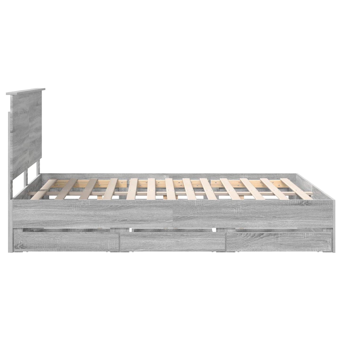 Bedframe Met Lade Ingenieurshout 150 x 200 cm Grijs sonoma