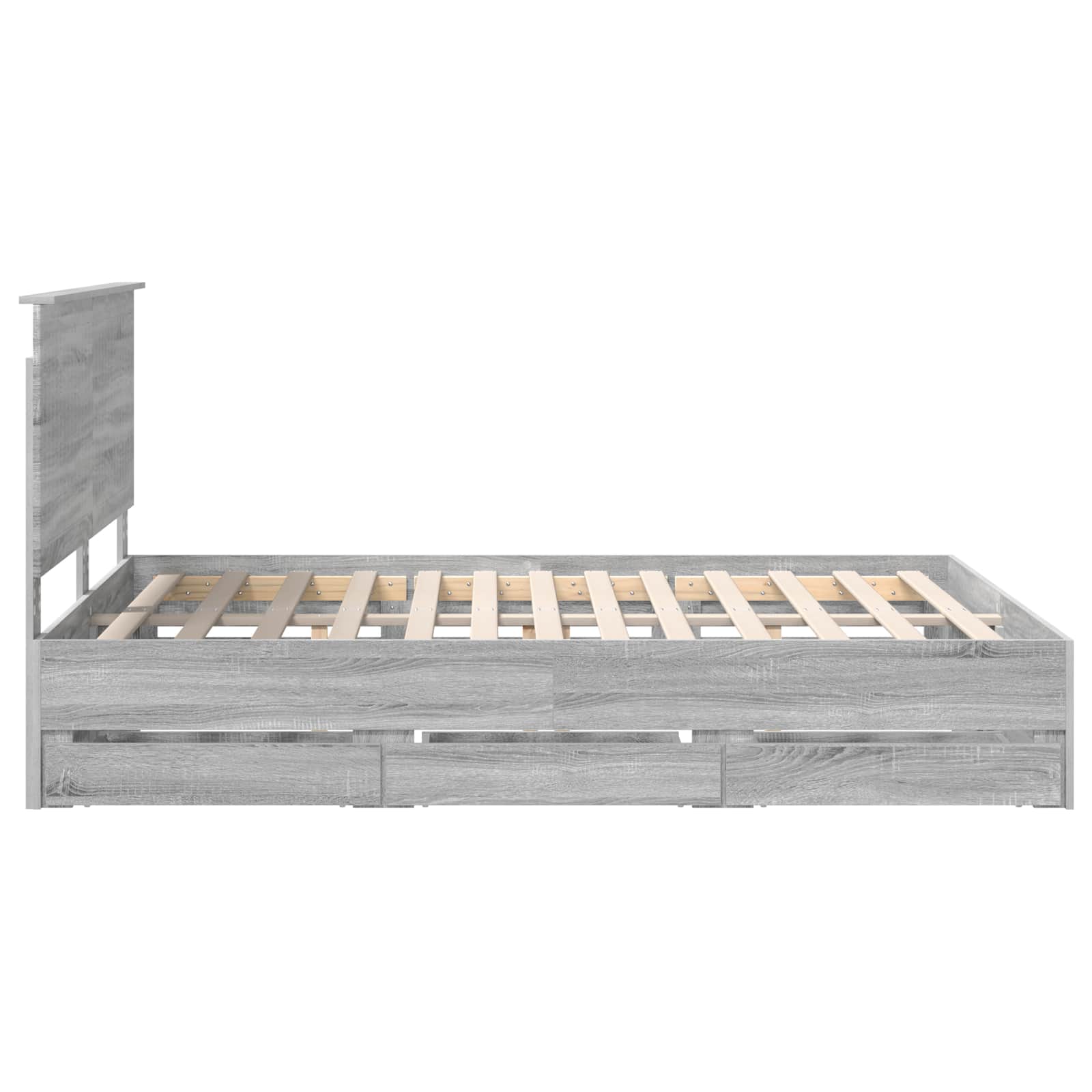 Bedframe Met Lade Ingenieurshout 150 x 200 cm Grijs sonoma