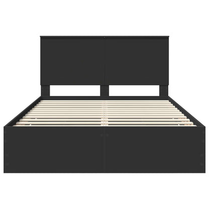 Bedframe Met Lade Met Opslag 140 X 190 Cm Ingenieurshout 140 x 200 cm Zwart