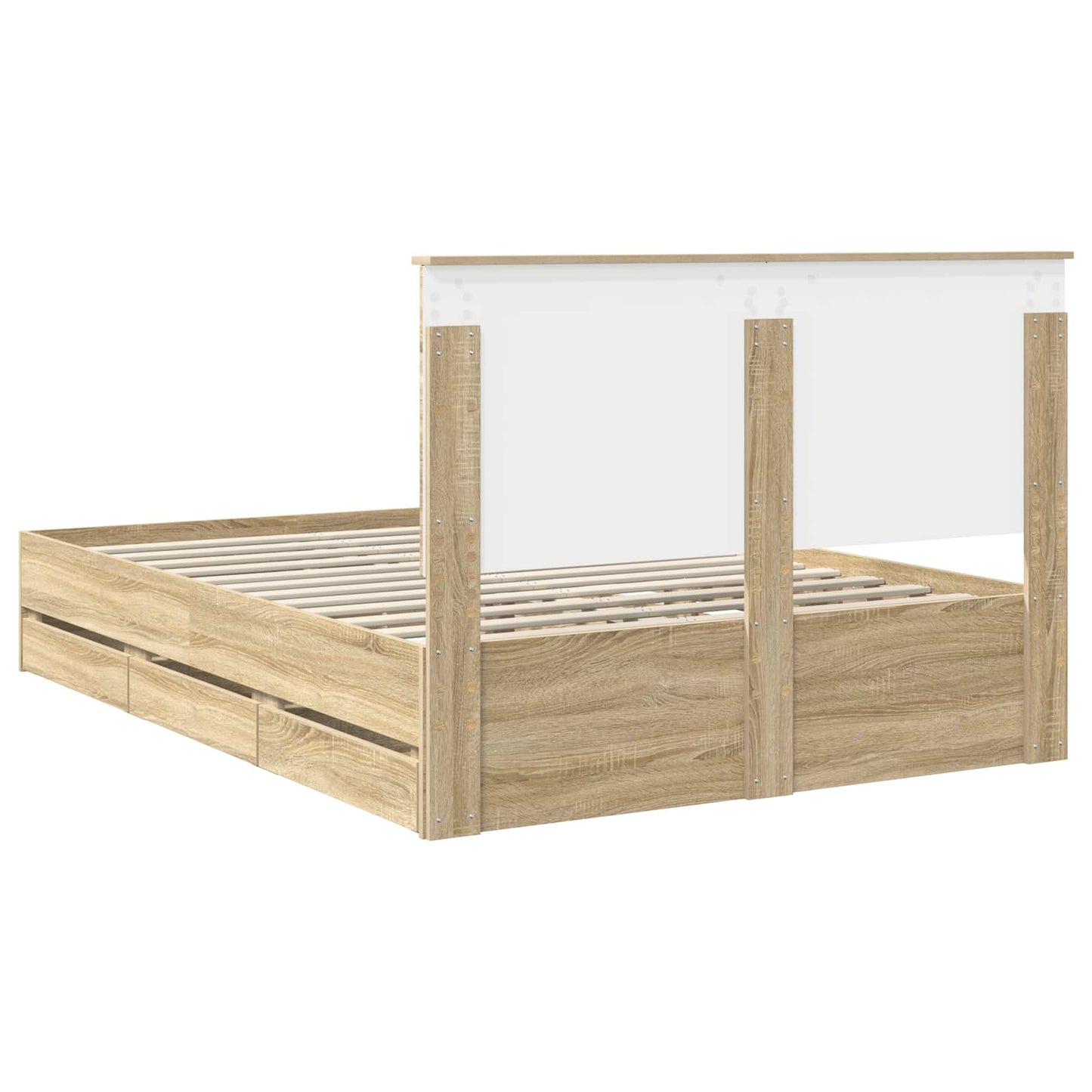 Bedframe Met Lade 140 X 190 Cm Ingenieurshout 140 x 200 cm Sonoma eiken