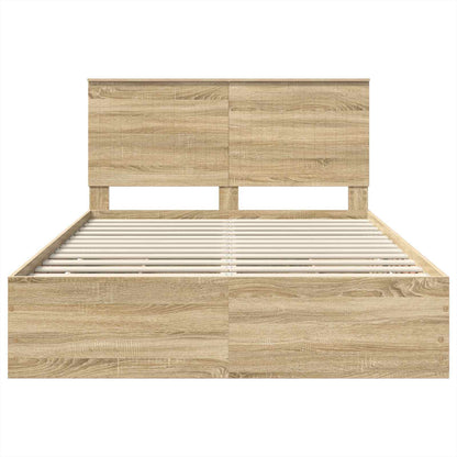 Bedframe Met Lade 140 X 190 Cm Ingenieurshout 140 x 200 cm Sonoma eiken