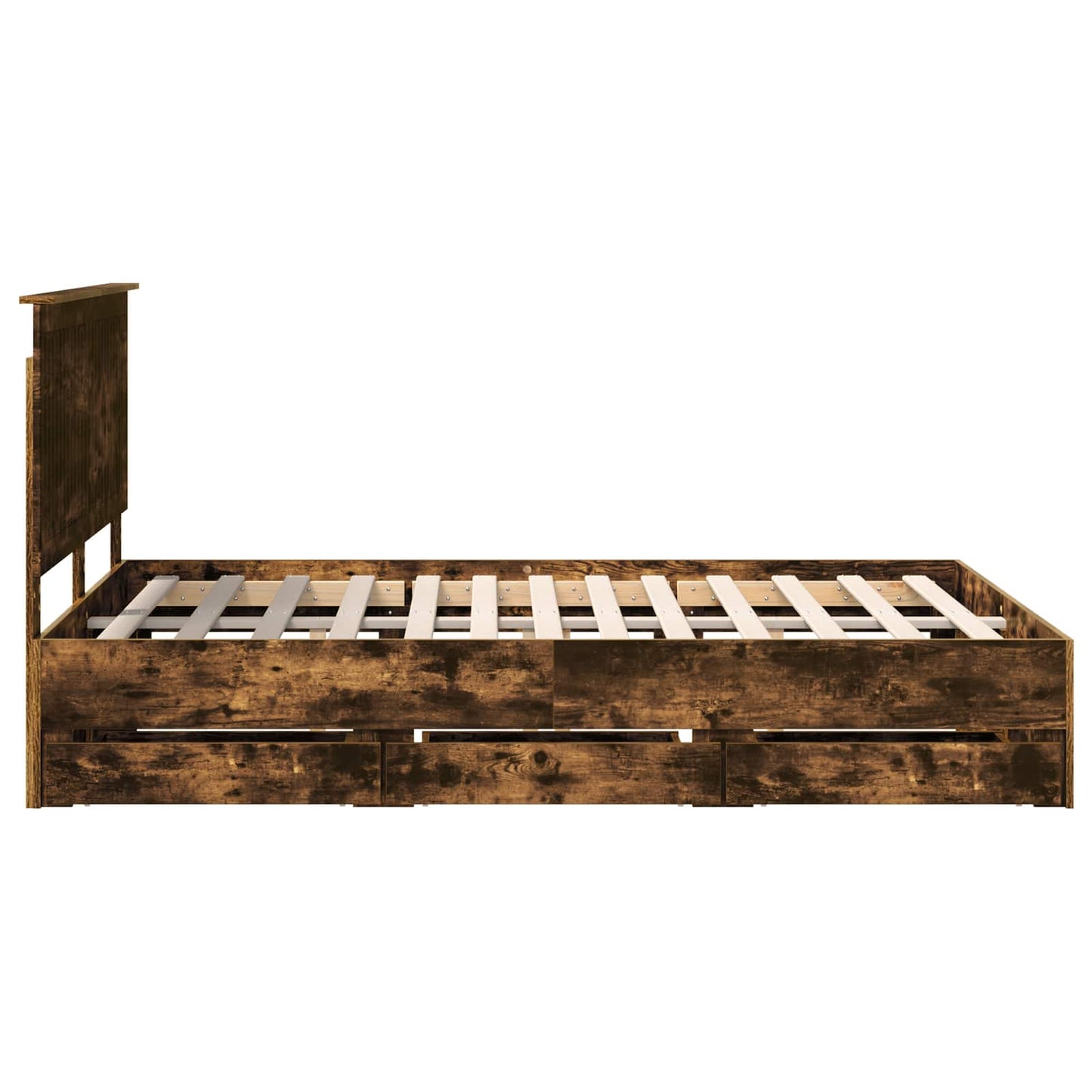 Bedframe Met Lade 140 X 190 Cm Ingenieurshout 140 x 200 cm Gerookt eiken