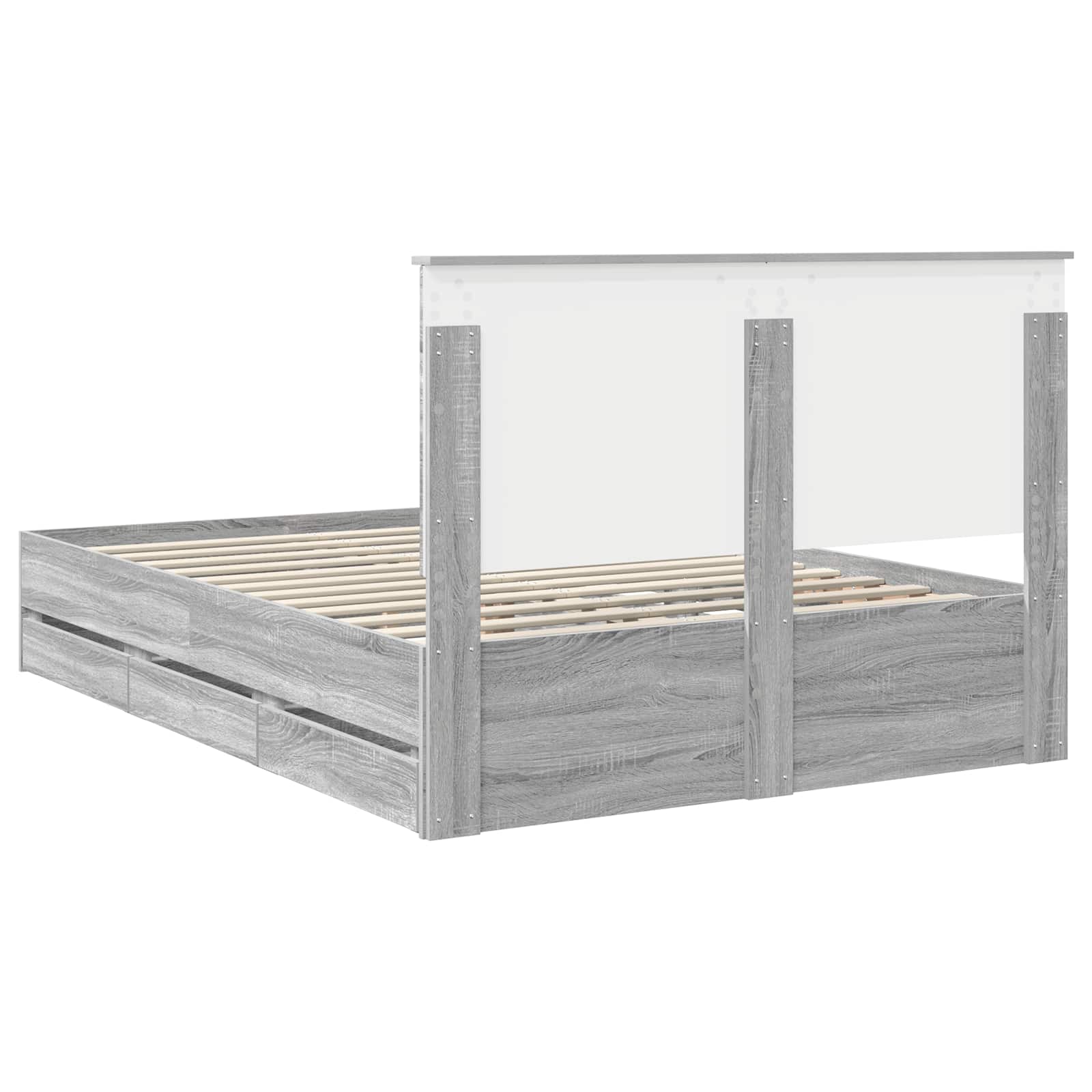 Bedframe Met Lade 140 X 190 Cm Ingenieurshout 140 x 200 cm Grijs sonoma