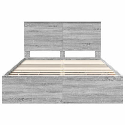 Bedframe Met Lade 140 X 190 Cm Ingenieurshout 140 x 200 cm Grijs sonoma