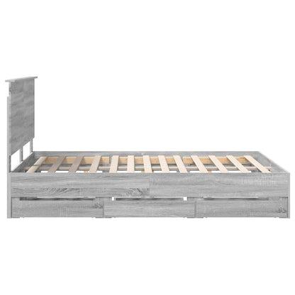 Bedframe Met Lade 140 X 190 Cm Ingenieurshout 140 x 200 cm Grijs sonoma